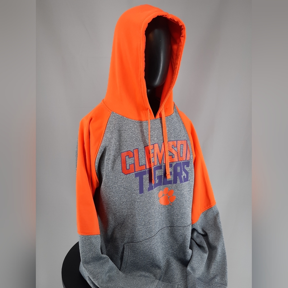 New Clemson University Tigers Hoodie Sweater Men's 2XL Spell Out Paw Fleece